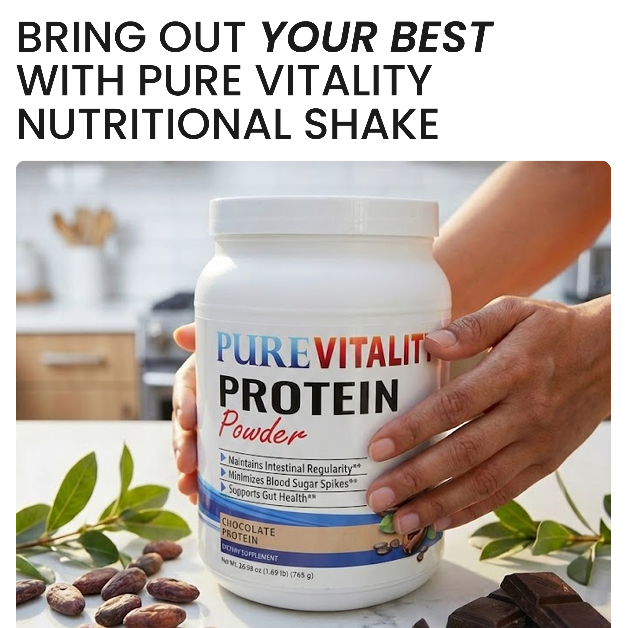 PURE VITALITY Whey Protein Shake – Chocolate